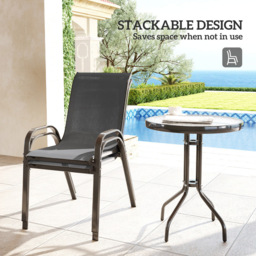 Outsunny 2 Seater Small Garden Bistro Set Dark Grey - Wilko - thumbnail 6