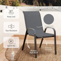Outsunny 2 Seater Small Garden Bistro Set Dark Grey - Wilko - thumbnail 7