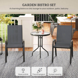 Outsunny 2 Seater Small Garden Bistro Set Dark Grey - Wilko - thumbnail 5