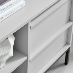 Furniturebox Sval 2 Door 2 Drawer 2 Shelf Off White Wooden TV Unit - Size: 40 x 180 x 40cm - Wilko - thumbnail 3