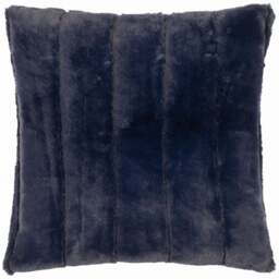 Paoletti Empress Navy Faux Fur Cushion Large - Size: 55 x 55 cm - Blue - Wilko