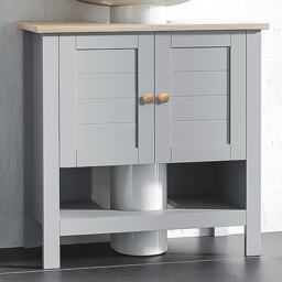 Kleankin 2 Door White and Grey Bathroom Under Sink Cabinet - Size: 60.0 cm x 30.0 cm x 60.0 cmcm - Wilko