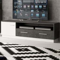 Florence Zingaro Single Door 2 Drawer Single Shelf TV Unit - Grey - Furniture To Go - Wilko - thumbnail 1