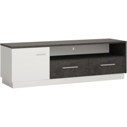 Florence Zingaro Single Door 2 Drawer Single Shelf TV Unit - Grey - Furniture To Go - Wilko - thumbnail 3