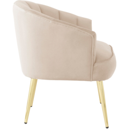 GFW Pettine Natural Velvet Scallop Accent Chair - Size: Single - Cream - Wilko - thumbnail 5