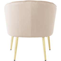 GFW Pettine Natural Velvet Scallop Accent Chair - Size: Single - Cream - Wilko - thumbnail 6