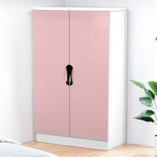 Crowndale Camden 2 Door Kobe Pink and White Midi Wardrobe Ready Assembled - Kobe Pink & White - Wilko - image 1