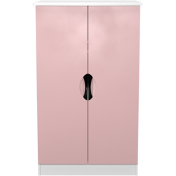 Crowndale Camden 2 Door Kobe Pink and White Midi Wardrobe Ready Assembled - Kobe Pink & White - Wilko - thumbnail 3