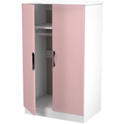 Crowndale Camden 2 Door Kobe Pink and White Midi Wardrobe Ready Assembled - Kobe Pink & White - Wilko - thumbnail 5