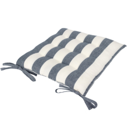 Yard Hayle Navy Striped Cotton Seat Pad 40 x 40cm 2 Pack - Size: 40 x 40 x 1cm - Blue - Wilko - thumbnail 6