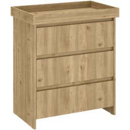 Shefa 880 3 Drawer Cremona Oak Kids Changing Unit - Size: 92 x 80 x 50cm - Wilko - thumbnail 3