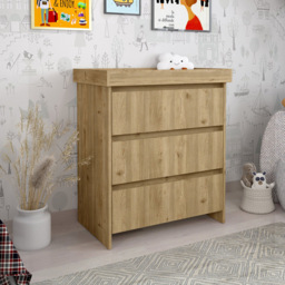 Shefa 880 3 Drawer Cremona Oak Kids Changing Unit - Size: 92 x 80 x 50cm - Wilko - thumbnail 6