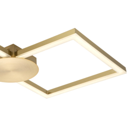 Cosylyte Miles 2 Square Brushed Brass LED Flush Ceiling Light - Size: 47 x 47 x 7.5cm - Gold - Wilko - thumbnail 5