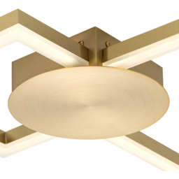 Cosylyte Miles 2 Square Brushed Brass LED Flush Ceiling Light - Size: 47 x 47 x 7.5cm - Gold - Wilko - thumbnail 6
