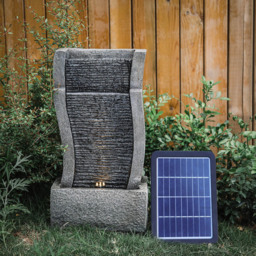 Living and Home LED Lighted Grey Water Feature with Solar Panel for Garden - Size: 50x27.5x18 - Wilko - thumbnail 3
