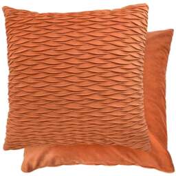 Serene Millie Burnt Orange Soft Velvet Cushion Cover - Size: 43 x 43cm - Wilko