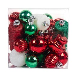 Pack of 100 Candy Cane Lane Baubles Red - Wilko - thumbnail 5