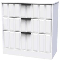 Crowndale New York 3 Drawer Matt White Deep Chest of Drawers Ready Assembled - Wilko - thumbnail 3