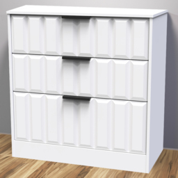 Crowndale New York 3 Drawer Matt White Deep Chest of Drawers Ready Assembled - Wilko - thumbnail 1