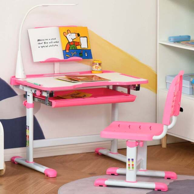 Playful Haven 2 Piece Kids Table and Chair Set Pink - Size: 70 x 50 x 105cm - Wilko - image 1