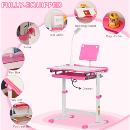 Playful Haven 2 Piece Kids Table and Chair Set Pink - Size: 70 x 50 x 105cm - Wilko - thumbnail 6