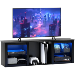 HOMCOM 5 Shelf Black LED TV Unit - Size: 53.0 cm x 35.0 cm x 160.0 cmcm - Wilko - thumbnail 3