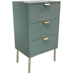 Acacia Home 3 Drawer Green Wooden Chest of Drawers - Wilko - thumbnail 3