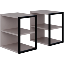 Decortie Echo 2 Shelf Mocha Grey Minimalist Modern Side Table Set of 2 - Size: 45 x 30 x 42cm - Wilko - thumbnail 3