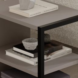 Decortie Echo 2 Shelf Mocha Grey Minimalist Modern Side Table Set of 2 - Size: 45 x 30 x 42cm - Wilko - thumbnail 4