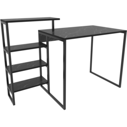 Decorotika Rino 4 Shelf Study Desk Black Marble Effect And Black - Size: 91.8 x 133 x 60cm - Wilko - thumbnail 3
