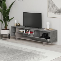 Decortie Stockton Single Door 4 Shelf Mocha Grey TV Stand - Size: 44 x 160 x 35.6cm - Multi - Wilko - thumbnail 5