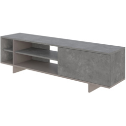 Decortie Stockton Single Door 4 Shelf Mocha Grey TV Stand - Size: 44 x 160 x 35.6cm - Multi - Wilko - thumbnail 3