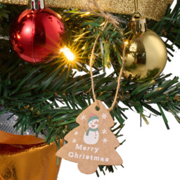 Living and Home LED String Light Baubles and Gold Star Top Mini Artificial Christmas Tree 2ft - Multi - Wilko - thumbnail 6