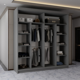 Sliding Wardrobes 4U 2 Sliding Door Grey Half Mirrored Wardrobe 203cm - Size: 2 Door - Wilko - thumbnail 5