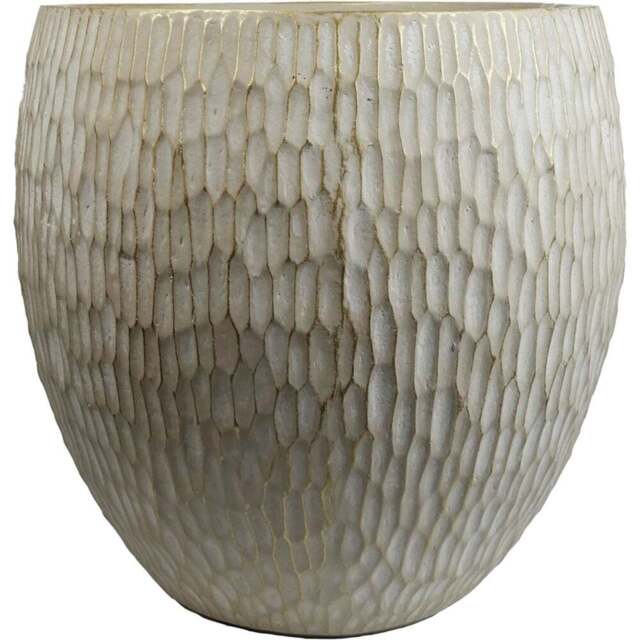 Leaf Inoke Stone Embossed Composite Planter 43cm - Size: 43 x 43 x 43cm - Brown - Wilko - image 1