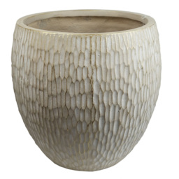 Leaf Inoke Stone Embossed Composite Planter 43cm - Size: 43 x 43 x 43cm - Brown - Wilko - thumbnail 4