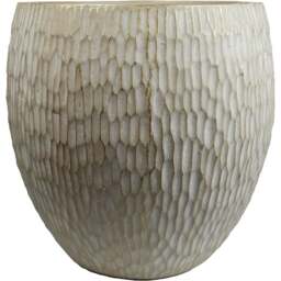 Leaf Inoke Stone Embossed Composite Planter 43cm - Size: 43 x 43 x 43cm - Brown - Wilko