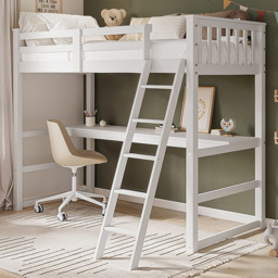 Flair Jules White High Sleeper with Desk - Size: Single - Wilko