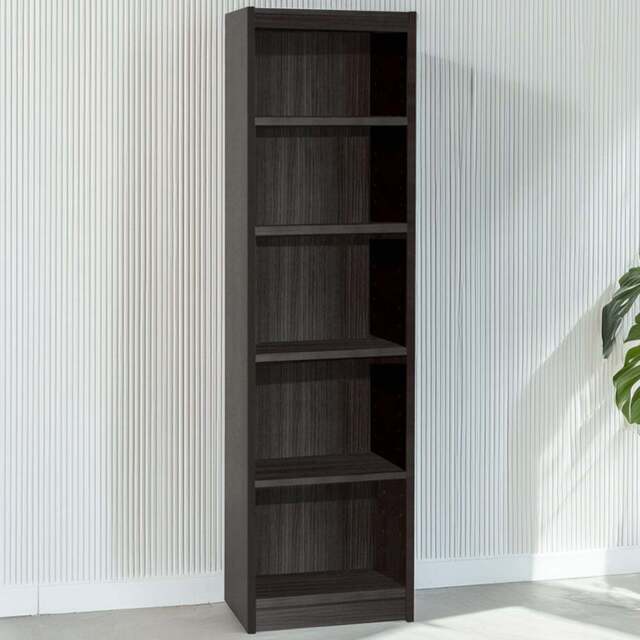 R White Cabinets 5 Shelf Black Tall Bookcase - Size: 182.8 x 47.6 x 36.6cm - Wilko - image 1