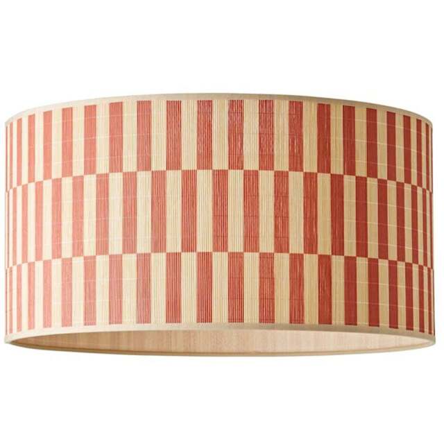 ValueLights Lori Orange Checker Bamboo Large Drum Ceiling Lamp Shade - Size: 23 x 45 x 45cm - Wilko - image 1