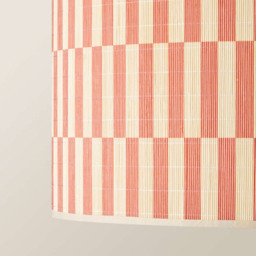 ValueLights Lori Orange Checker Bamboo Large Drum Ceiling Lamp Shade - Size: 23 x 45 x 45cm - Wilko - thumbnail 6