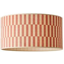 ValueLights Lori Orange Checker Bamboo Large Drum Ceiling Lamp Shade - Size: 23 x 45 x 45cm - Wilko