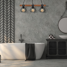 Milagro Ulf Wood Black Pendant Lamp 230V - Size: 18 x 72 x 90cm - Wilko - thumbnail 6