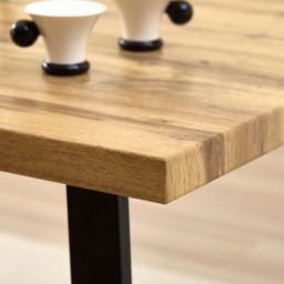 Indoor Living 6 Seater Black Colorado Oak Dining Table - Size: 4 Seater - Wilko - thumbnail 4