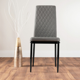 Furniturebox Arona Valera 6 Seater Round Dining Set Black and Grey - Wilko - thumbnail 4
