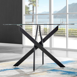 Furniturebox Arona Valera 6 Seater Round Dining Set Black and Grey - Wilko - thumbnail 3
