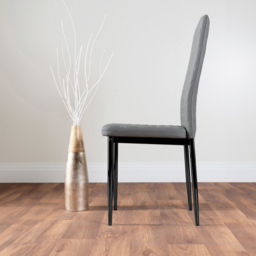 Furniturebox Arona Valera 6 Seater Round Dining Set Black and Grey - Wilko - thumbnail 5