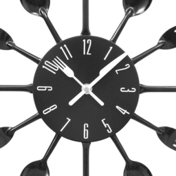 Premier Housewares Black Cutlery Metal Wall Clock 43cm - Size: 43 x 4 x 43cm - Wilko - thumbnail 3