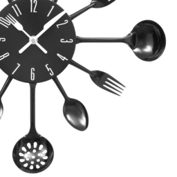 Premier Housewares Black Cutlery Metal Wall Clock 43cm - Size: 43 x 4 x 43cm - Wilko - thumbnail 6