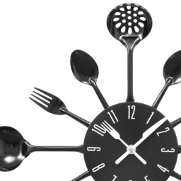Premier Housewares Black Cutlery Metal Wall Clock 43cm - Size: 43 x 4 x 43cm - Wilko - thumbnail 5